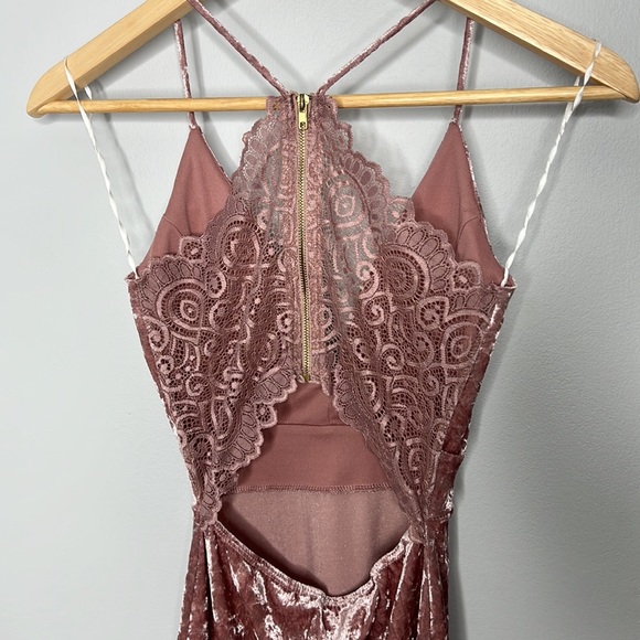 G by guess velvet mini dress in mauve women’s size XS - Picture 6 of 8